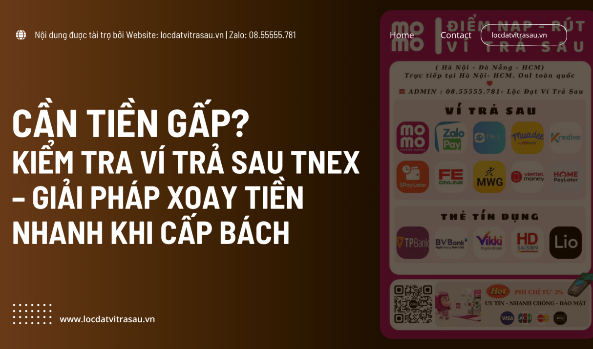 Cần Tiền Gấp? Kiểm Tra Ví Trả Sau TNEX – Giải Pháp Xoay Tiền Nhanh Khi Cấp Bách
