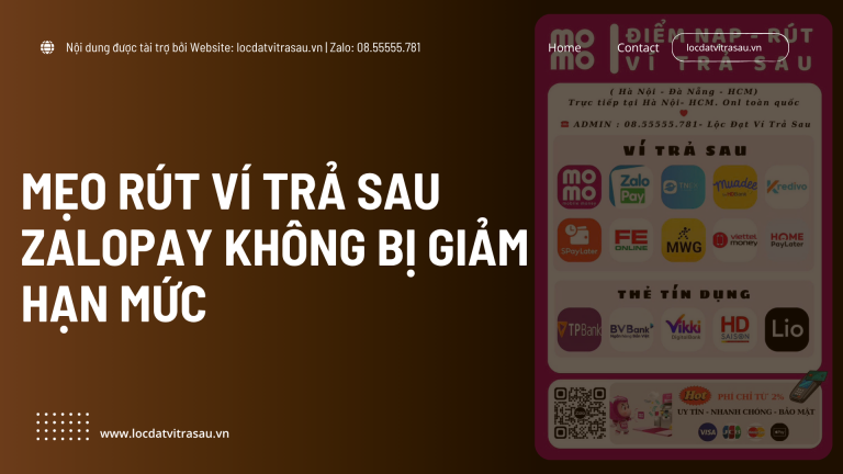Mẹo Rút Ví Trả Sau ZaloPay Không Bị Giảm Hạn Mức