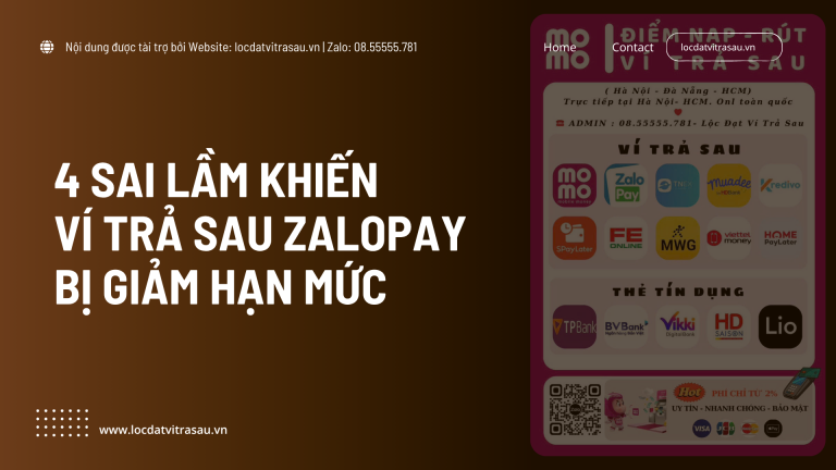 4 Sai Lầm Khiến Ví Trả Sau ZaloPay Bị Giảm Hạn Mức