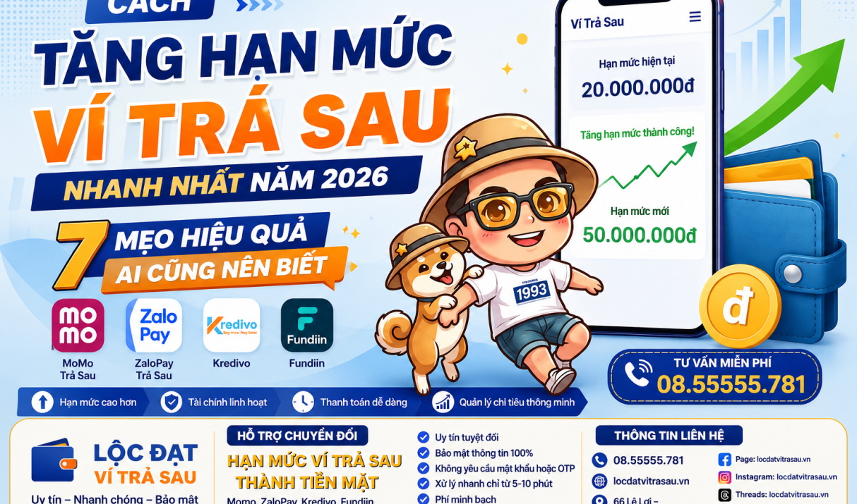 Cách Tăng Hạn Mức Ví Trả Sau Nhanh Nhất Năm 2026 – 7 Mẹo Hiệu Quả Ai Cũng Nên Biết