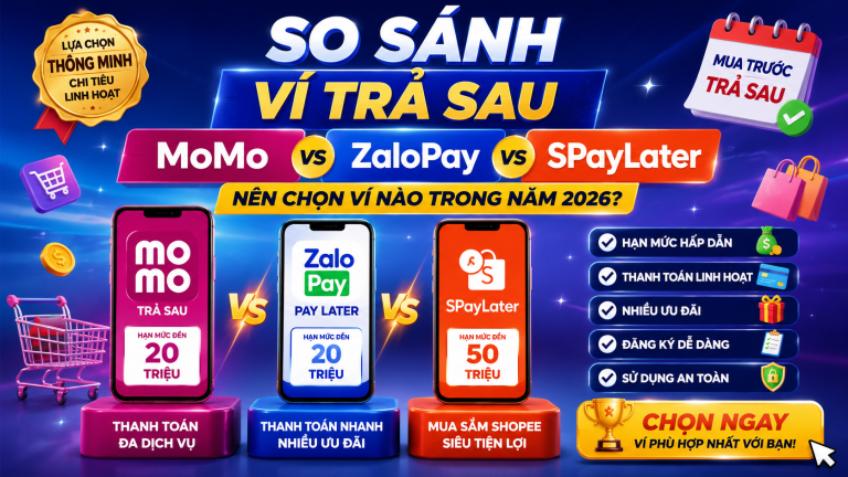 So Sánh Ví Trả Sau MoMo, ZaloPay Và SPayLater: Nên Chọn Ví Nào Trong Năm 2026?
