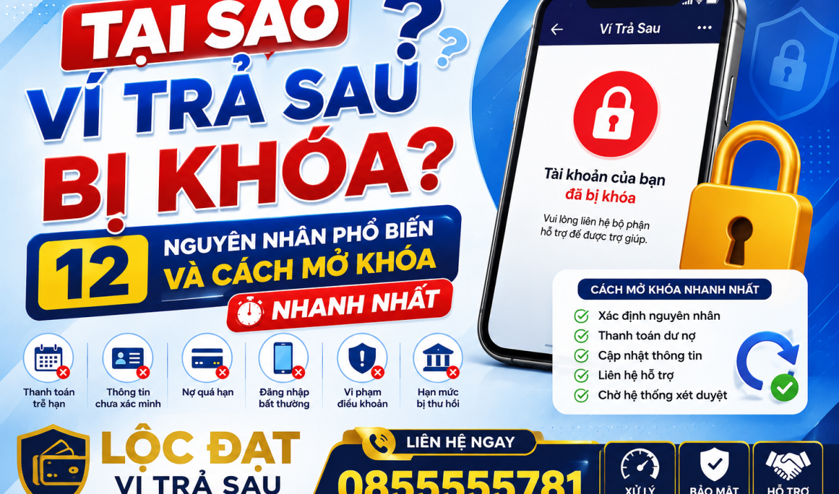 Tại Sao Ví Trả Sau Bị Khóa? 12 Nguyên Nhân Phổ Biến Và Cách Mở Khóa Nhanh Nhất