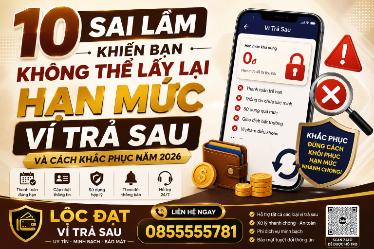 10 Sai Lầm Khiến Bạn Không Thể Lấy Lại Hạn Mức Ví Trả Sau Và Cách Khắc Phục Năm 2026