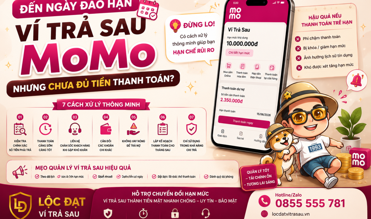 Đến Ngày Đáo Hạn Ví Trả Sau MoMo Nhưng Chưa Đủ Tiền? 7 Cách Xử Lý Thông Minh Giúp Hạn Chế Rủi Ro