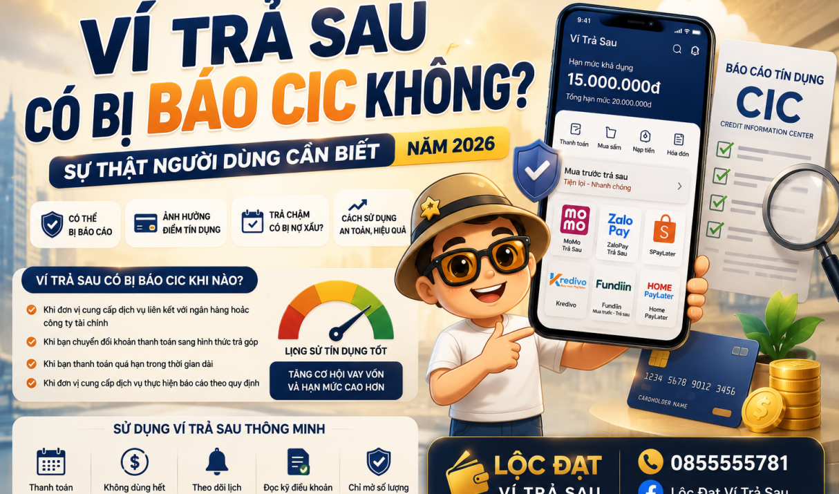 Ví Trả Sau Có Bị Báo CIC Không? Sự Thật Người Dùng Cần Biết Năm 2026