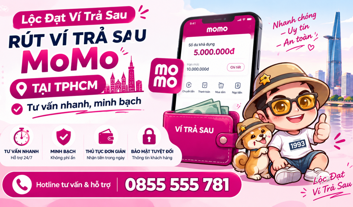 Rút Ví Trả Sau MoMo Giá Rẻ Tại TPHCM – Hỗ Trợ Nhanh, Minh Bạch, Uy Tín, Nhận Tiền Sau 3 Phút