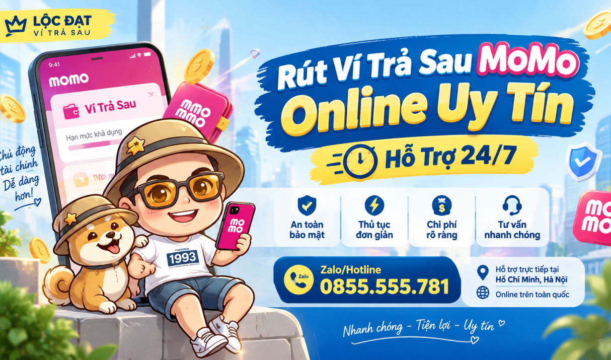 Rút Ví Trả Sau MoMo Online An Toàn, Nhận Tiền Ngay 24/7